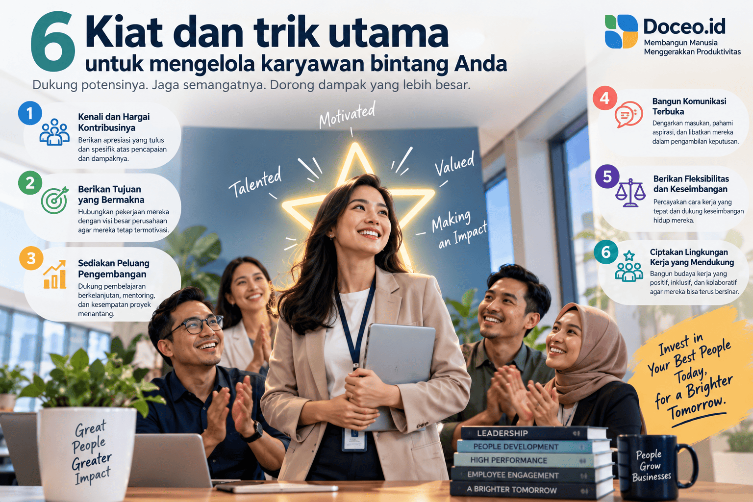 6 kiat dan trik utama untuk mengelola karyawan bintang Anda.